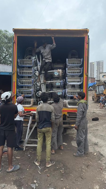 Airport trolley loading from Mumbai facility